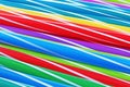 Fancy straw art background. Abstract wallpaper of colored fancy straws. Rainbow colored colorful pattern texture.