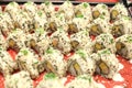 Fancy sushi of japan foods in restaurant. Royalty Free Stock Photo