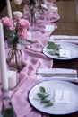 Fancy table set for a wedding dinner Royalty Free Stock Photo