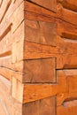 Fancy timber joints on the corner of log cabin Royalty Free Stock Photo