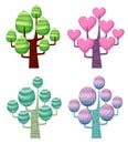 Fancy Tree set Royalty Free Stock Photo