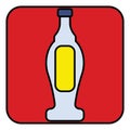 Fancy white alcohol bottle, icon