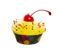 Fancy Yellow Cupcake Royalty Free Stock Photo