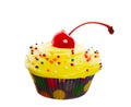 Fancy Yellow Cupcake Royalty Free Stock Photo