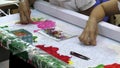 Fancywork of Vietnam women embroiderers