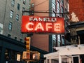 Fanelli Cafe neon sign in Soho, Manhattan, New York City