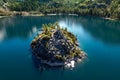 Fanette Island surrounded by the beautiful waters of Emerald Bay in Lake Tahoe, California Royalty Free Stock Photo