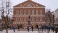 Faneuil Hall in Boston Old town with Bostonian Society Museum - BOSTON. UNITED STATES - APRIL 5, 2017 Royalty Free Stock Photo