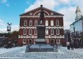 Faneuil Hall exterior with Samuel Adams sculpture Royalty Free Stock Photo