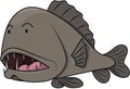 Fang Tooth Fish Cartoon Color Illustration
