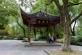 Fanghua Pavilion of traditional Chinese style by West Lake