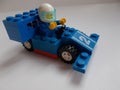 Fanmade blue Lego single seater open-wheel racing car