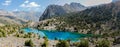 Fann mountains crystal clear lake panorama of Kulikalon Royalty Free Stock Photo
