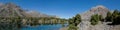 Fann mountains turquoise crystal clear lake panorama of Kulikalon Royalty Free Stock Photo