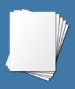 Fanned, stacked paper, isolated Royalty Free Stock Photo