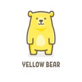 Illustration yellow bear, cheerful bear