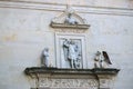 Fano, Italy - August 8, 2017: an ancient relief on one of the buildings in the old town.