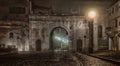 Fano italy augustus arch by night