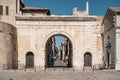 Fano, the ancient triumphal arch of Emperor Augustus Royalty Free Stock Photo