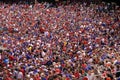 Fans at Busch stadium enjoying the Cardinals baseball game