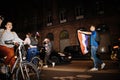 Fans celebrating qualification victory of France for final FIFA