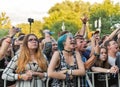 Fans enjoy Vulgar Molly live. Atlas Weekend Festival, Kiev, Ukraine.