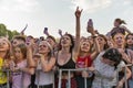 Fans enjoy Vulgar Molly live. Atlas Weekend Festival, Kiev, Ukraine.