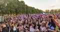 Fans enjoy Vulgar Molly live. Atlas Weekend Festival, Kiev, Ukraine.