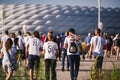 German football fans walk to soccer match Germany vs France