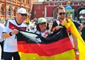 Fans of Germany national football team in the street of Moscow