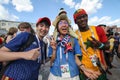 Fans have a fun on a festival football match Japan vs senegal Royalty Free Stock Photo