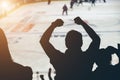 Fans on the hockey match