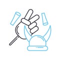 fans line icon, outline symbol, vector illustration, concept sign