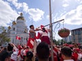 Fans of the national team of Peru staged a festive carnival in the streets. Festive atmosphere in the streets of Saransk