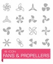 Fans and propellers icon set Royalty Free Stock Photo