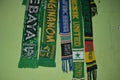 Fans` scarf from the persebaya football club in Indonesia.