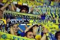 Fans with scarves in Petrolul Ploiesti-Swansea FC