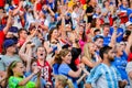 fans on the stands game of the fifa women s world cup at winnipeg stadium