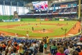 Fans watching a baseball game at the Miami Marlins Stadium Royalty Free Stock Photo