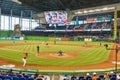 Fans watching a baseball game at the Miami Marlins Stadium Royalty Free Stock Photo