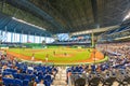 Fans watching a baseball game at the Miami Marlins Stadium Royalty Free Stock Photo