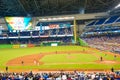 Fans watching a baseball game at the Miami Marlins Stadium Royalty Free Stock Photo