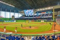 Fans watching a baseball game at the Miami Marlins Stadium Royalty Free Stock Photo