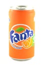 Fanta drink in a can isolated on white background.