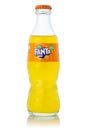 Fanta orange lemonade soft drink bottle isolated on a white background
