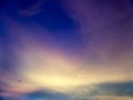Fantastic abstract blue color of twilight white cloud and sky Royalty Free Stock Photo
