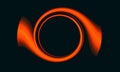 Fantastic abstract red element of rotating or unwinding circle, spiral or ring in deep dark space. Royalty Free Stock Photo