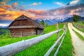 Fantastic alpine rural landscape near Brasov, Transylvania, Romania, Europe Royalty Free Stock Photo