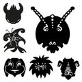 6 Fantastic animals and monsters head vector set No.1