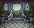 Fantastic background and door of heart. Royalty Free Stock Photo